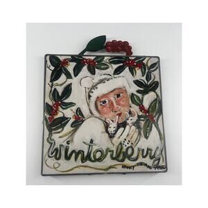 Vintage Nancy Thomas Metal Picture Home Décor 1998 Winterberry Christmas Holiday